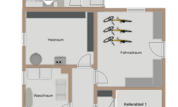 Erstes Erdgeschoss mit 1 Zimmer Apartment 