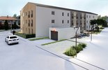 Moderne Wohnanlage mit Holz- und Putzfassade_5
